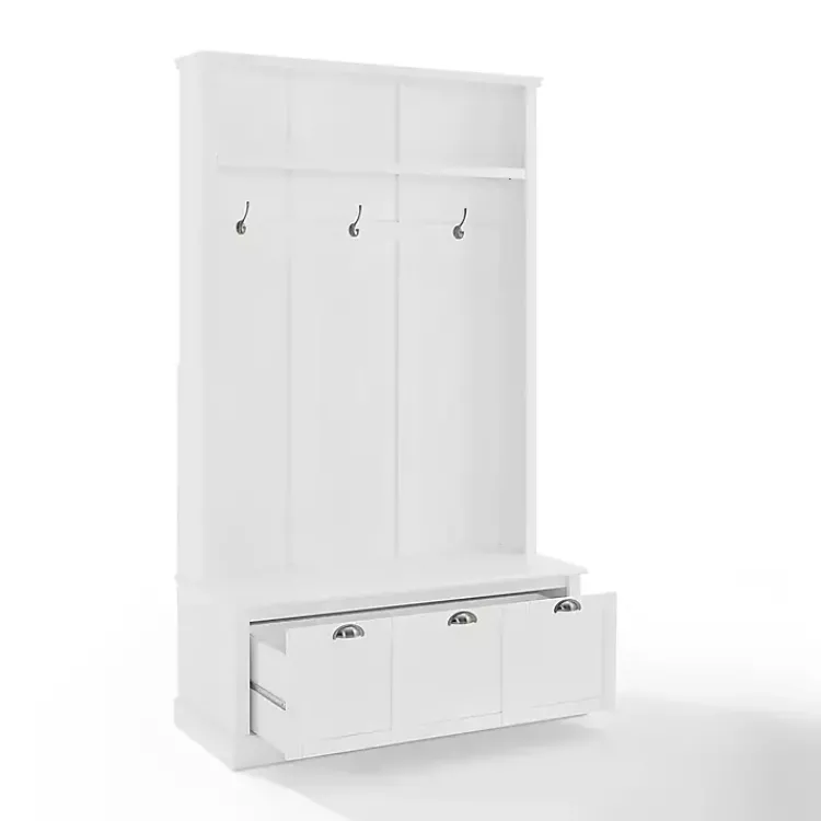 Kirklands Home White Ellison Hall Tree with Storage Bench Outlet
