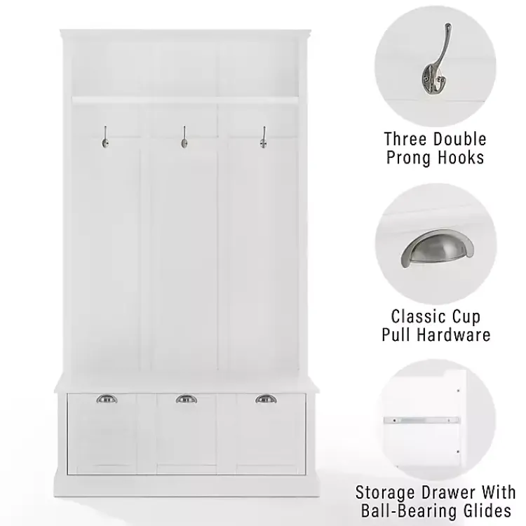 Kirklands Home White Ellison Hall Tree with Storage Bench Outlet