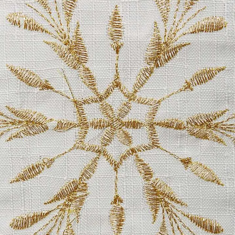 Kirklands Home White Embroidered Snowflakes Table Runner Hot