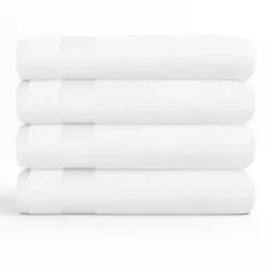 Kirklands Home Essential Cotton Bath Towels, Set of 4 White Online