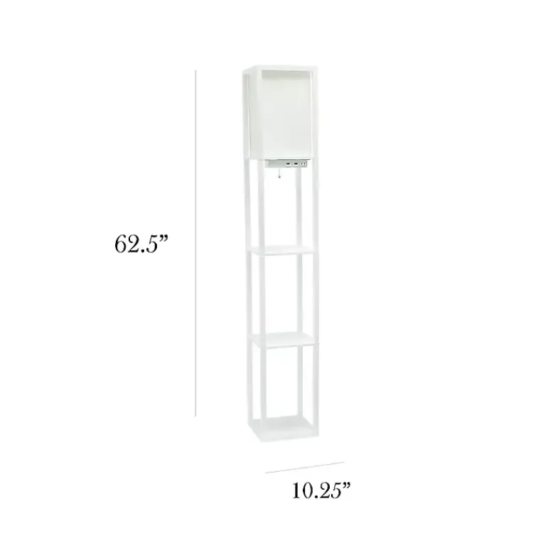 Kirklands Home Etagere Shelf Charging Floor Lamp White