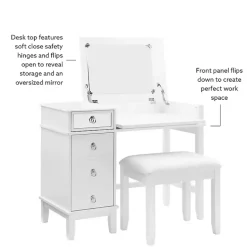 Kirklands Home Eva Mirrored 2-pc. Vanity Set White Hot