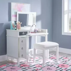 Kirklands Home Eva Mirrored 2-pc. Vanity Set White Hot