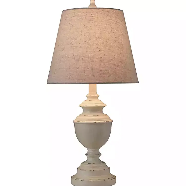 Kirklands Home White Farmhouse Accent Table Lamp Tan Sale