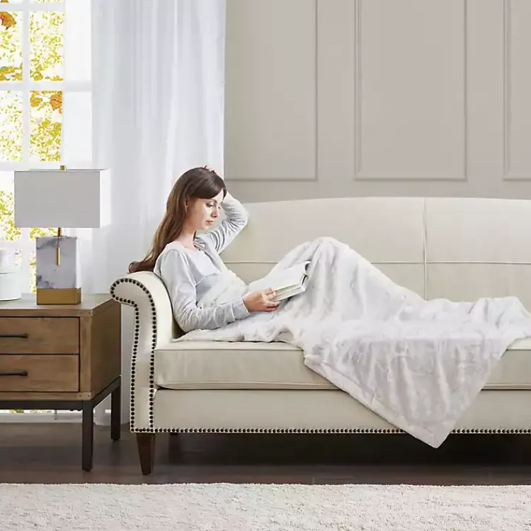 Blankets & Throws>Kirklands Home Faux Fur Oversized Throw White