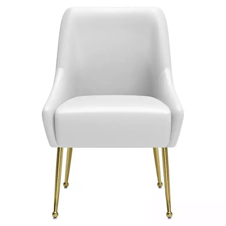 Kirklands Home Faux Leather Gold Maxine Dining Chair White Hot