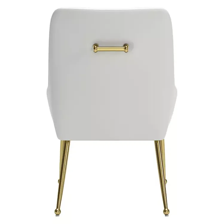 Kirklands Home Faux Leather Gold Maxine Dining Chair White Hot
