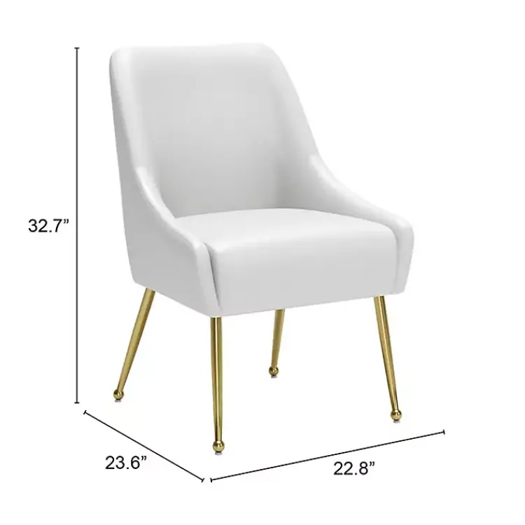 Kirklands Home Faux Leather Gold Maxine Dining Chair White Hot