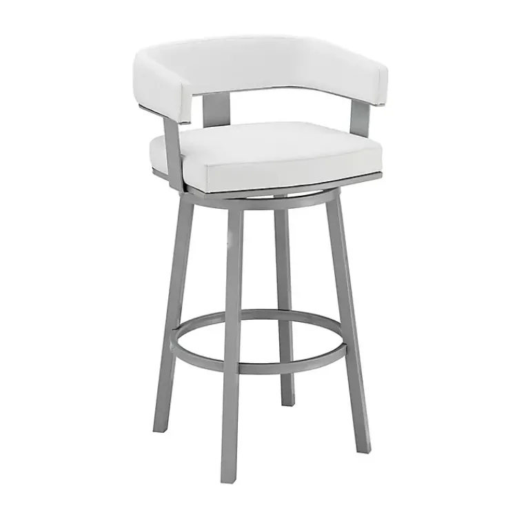 Kirklands Home Faux Leather Lorin Swivel Counter Stool White Discount