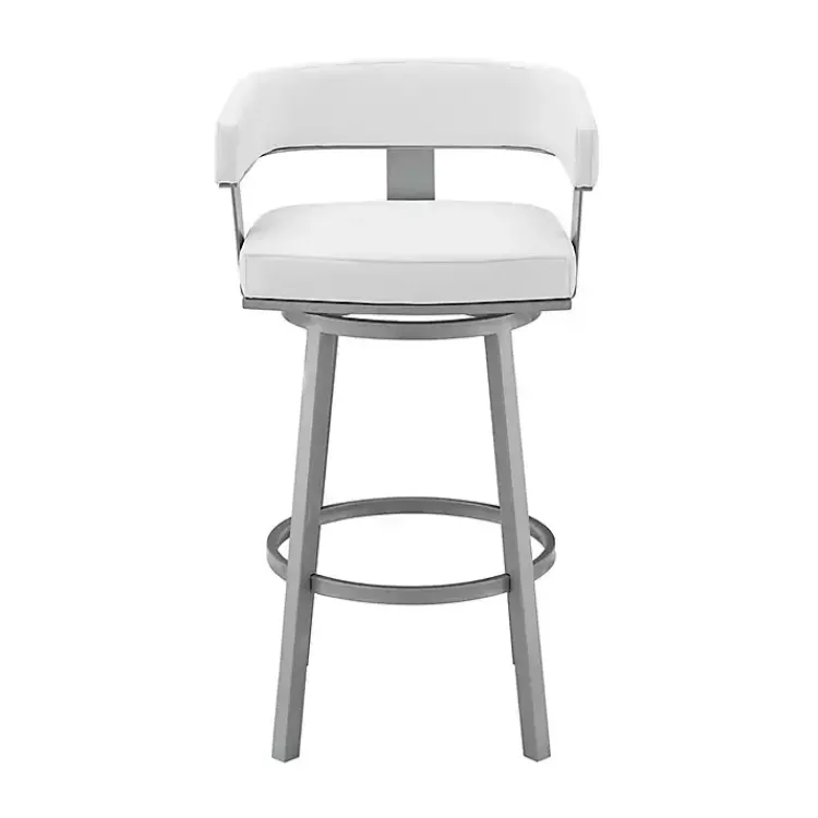 Kirklands Home Faux Leather Lorin Swivel Counter Stool White Discount