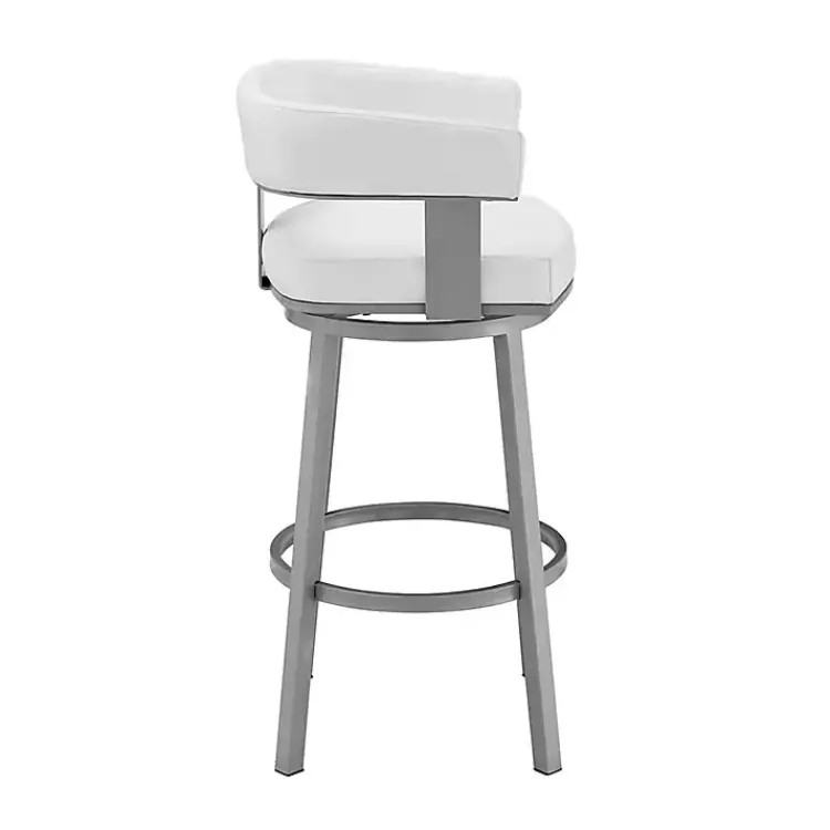 Kirklands Home Faux Leather Lorin Swivel Counter Stool White Discount