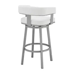 Kirklands Home Faux Leather Lorin Swivel Counter Stool White Discount