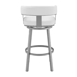 Kirklands Home Faux Leather Lorin Swivel Counter Stool White Discount