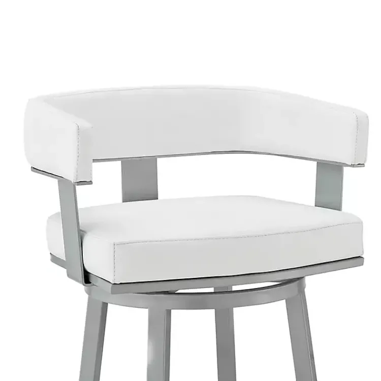Kirklands Home Faux Leather Lorin Swivel Counter Stool White Discount