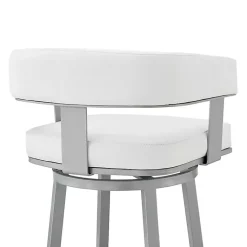 Kirklands Home Faux Leather Lorin Swivel Counter Stool White Discount