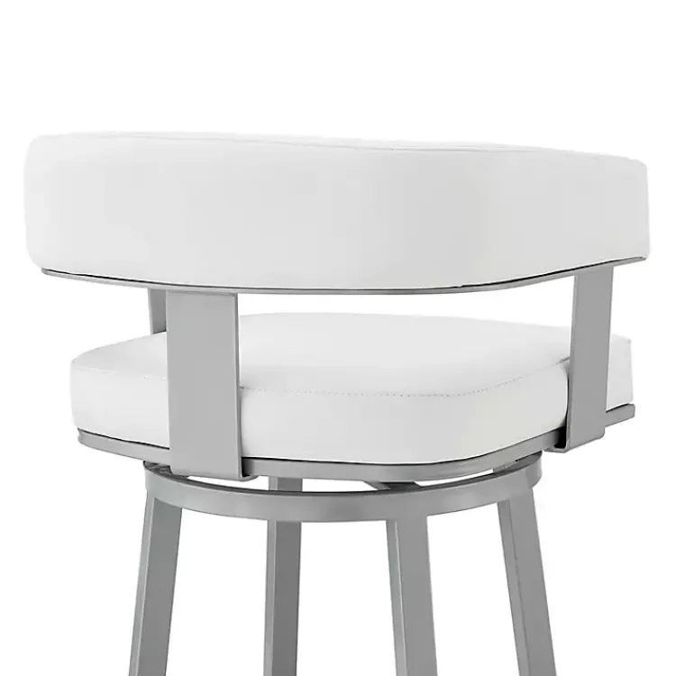 Kirklands Home Faux Leather Lorin Swivel Counter Stool White Discount