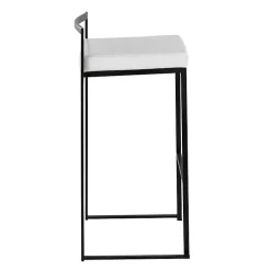 Kirklands Home Faux Leather Stackable Bar Stools, Set of 2 White Online