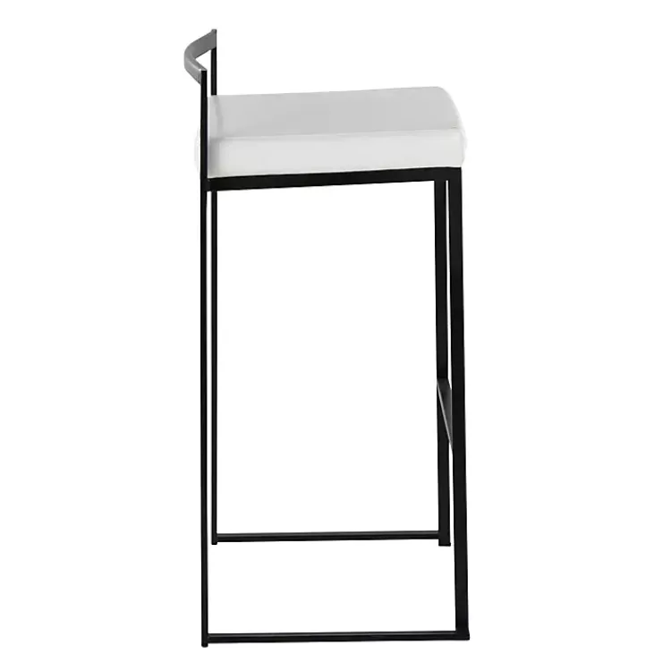 Kirklands Home Faux Leather Stackable Bar Stools, Set of 2 White Online