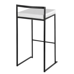 Kirklands Home Faux Leather Stackable Bar Stools, Set of 2 White Online