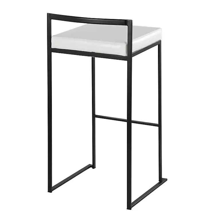 Kirklands Home Faux Leather Stackable Bar Stools, Set of 2 White Online