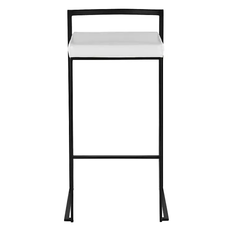 Kirklands Home Faux Leather Stackable Bar Stools, Set of 2 White Online