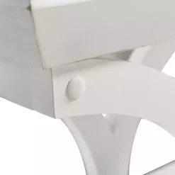 Kirklands Home Fir Wood Curved Tray C-Table White