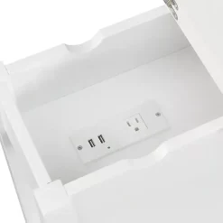 Kirklands Home Flip Top Charging Accent Table White Sale