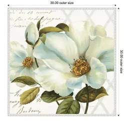 Kirklands Home White Floral Bliss Framed Canvas Art Print New