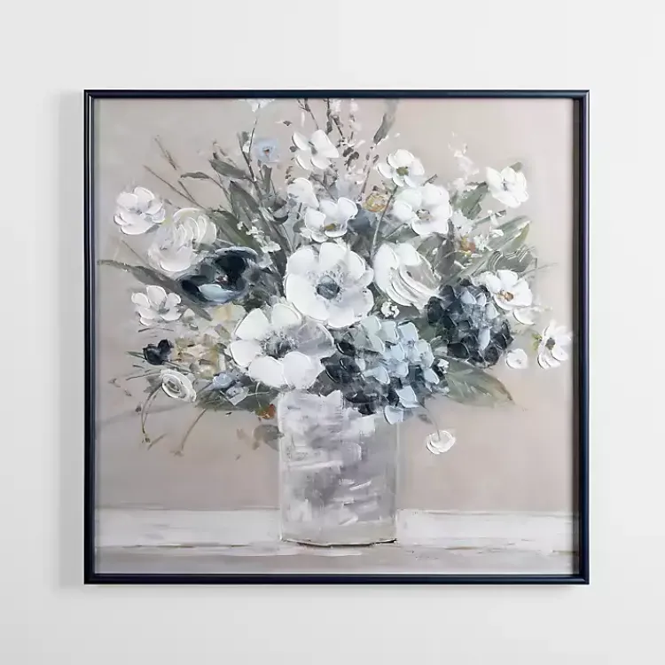 Kirklands Home Floral Framed Canvas Art Print White