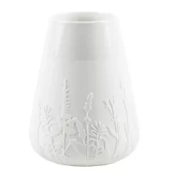 Vases>Kirklands Home Floral Meadow Embossed Vase White
