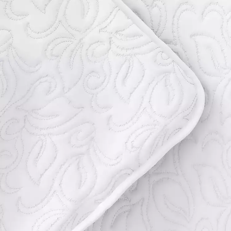 Kirklands Home Floral Stitch 3-pc. King Quilt Set White Best