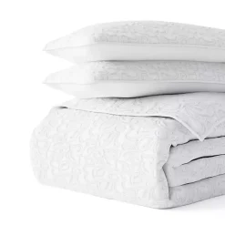 Kirklands Home Floral Stitch 3-pc. Queen Quilt Set White Outlet