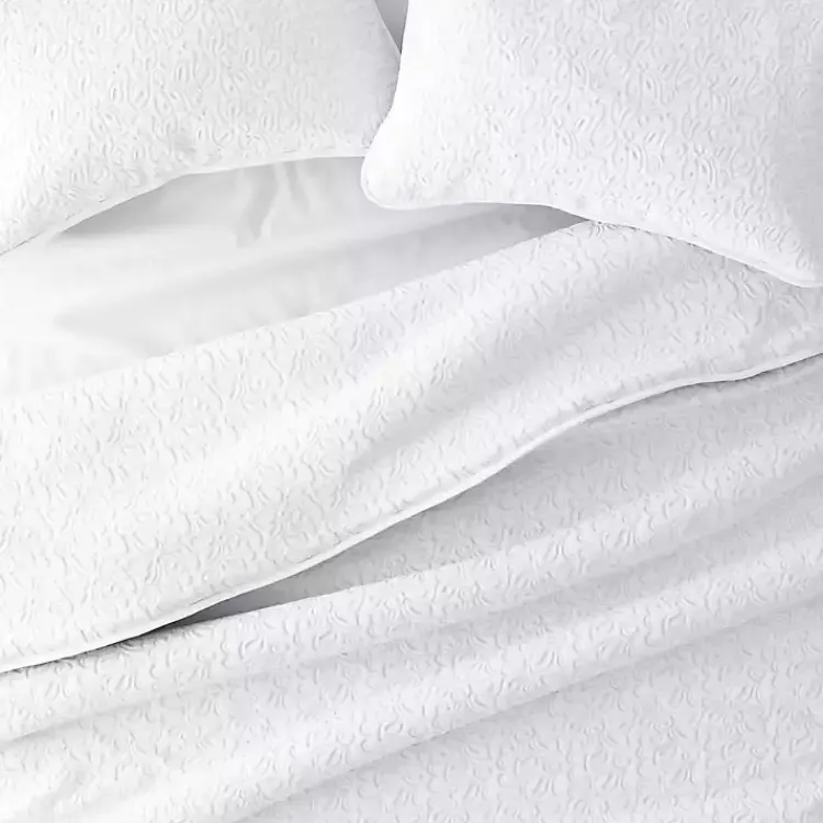 Kirklands Home Floral Stitch 3-pc. Queen Quilt Set White Outlet