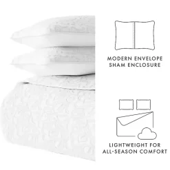 Kirklands Home Floral Stitch 3-pc. Queen Quilt Set White Outlet