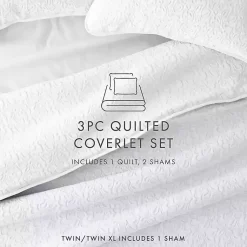 Kirklands Home Floral Stitch 3-pc. Queen Quilt Set White Outlet