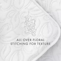 Kirklands Home Floral Stitch 3-pc. Queen Quilt Set White Outlet