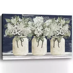 Kirklands Home White Floral Trio Giclee Canvas Art Print
