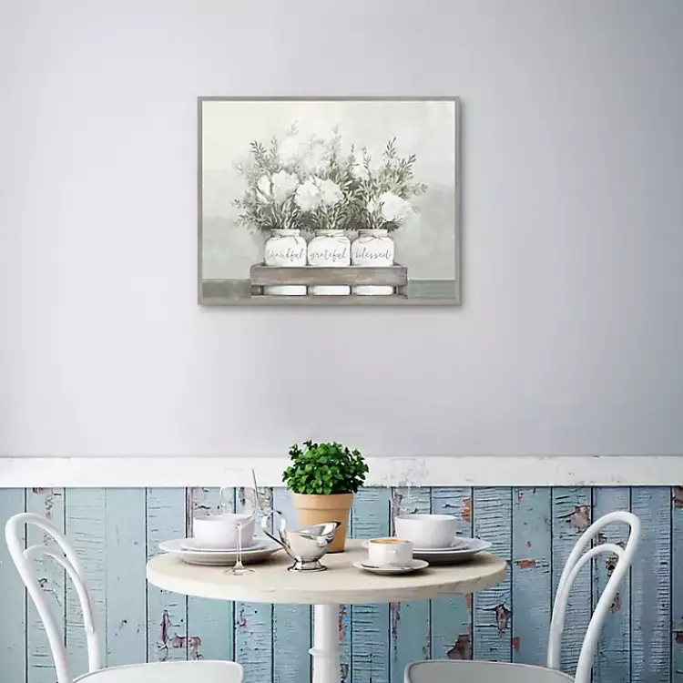Kirklands Home Flower Jars Framed Canvas Art Print White Hot