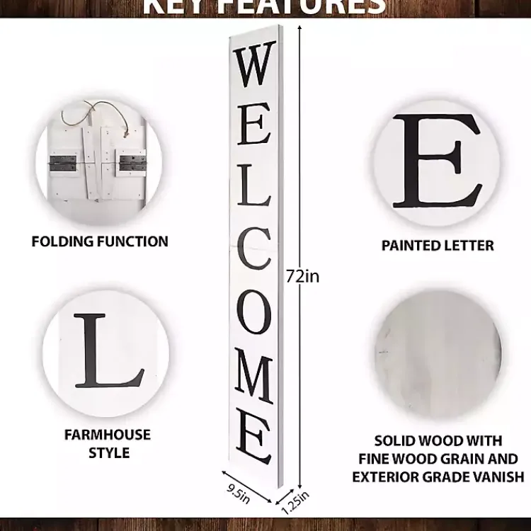 Kirklands Home Foldable Welcome Porch Board White Online