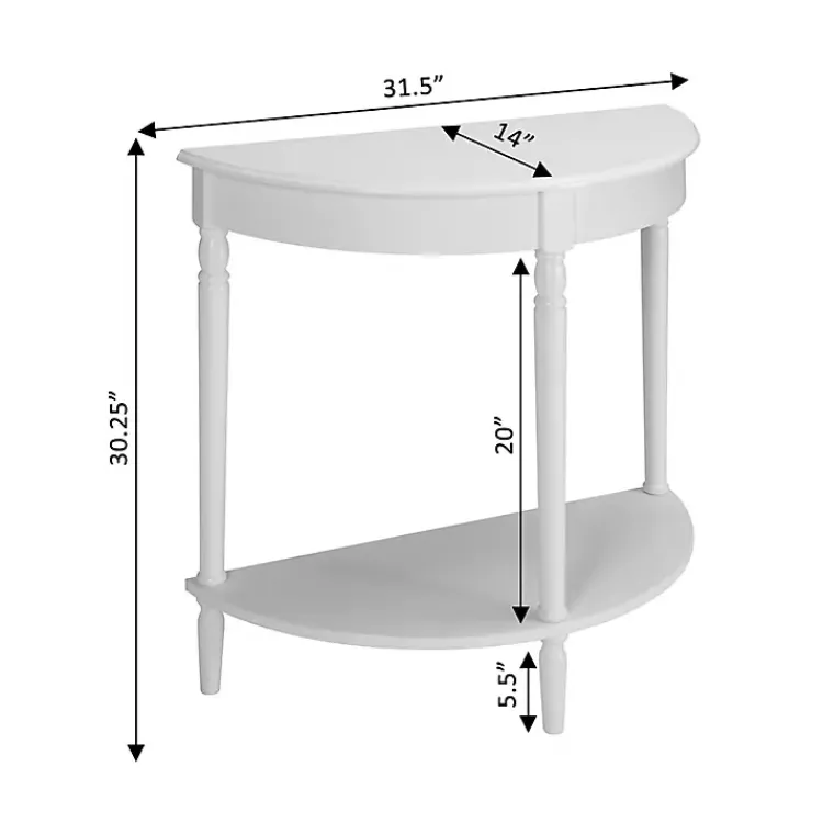 Kirklands Home French Country Half Round Console Table White Online
