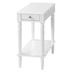 Kirklands Home French Country Single Drawer Accent Table White Outlet