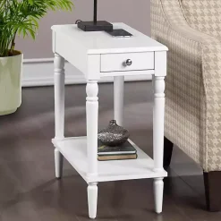 Kirklands Home French Country Single Drawer Accent Table White Outlet