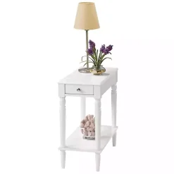 Kirklands Home French Country Single Drawer Accent Table White Outlet