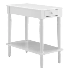 Kirklands Home French Country Single Drawer Accent Table White Outlet