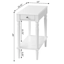 Kirklands Home French Country Single Drawer Accent Table White Outlet