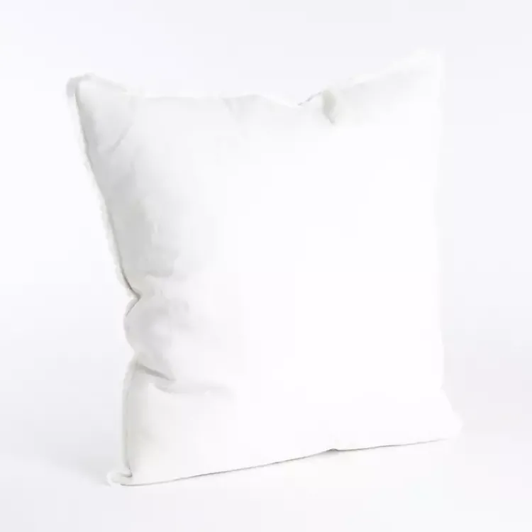 Pillows>Kirklands Home Fringed Edge Pillow White