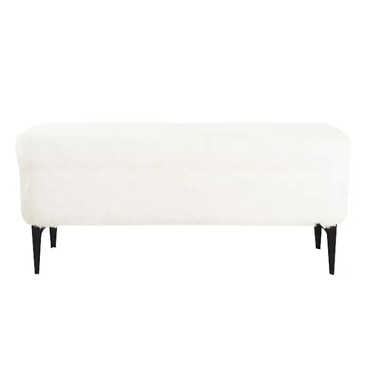 Kirklands Home Fur Storage Bench White Hot