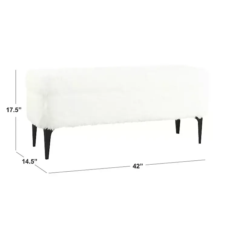 Kirklands Home Fur Storage Bench White Hot