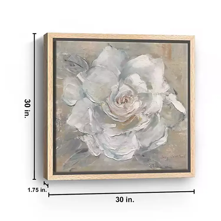 Kirklands Home White Gardenia Flower Framed Canvas Art Print Clearance