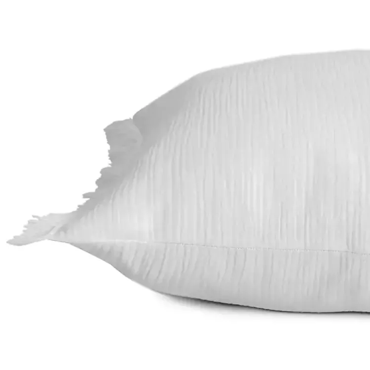 Pillows>Kirklands Home Gauze Organic Fringe Throw Pillow White